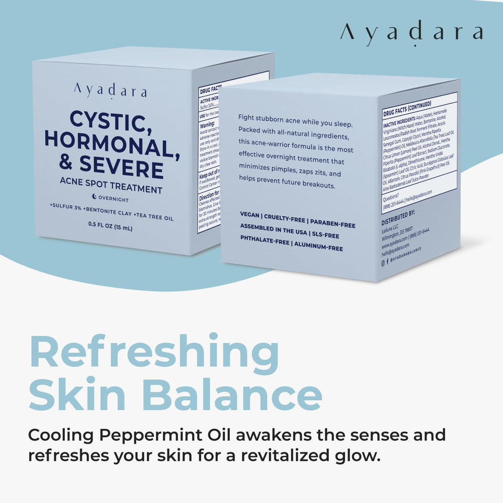 AYADARA spot cream applied to chest illustrates body acne support overnight