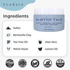 AYADARA formula with witch hazel, lemon oil, bentonite clay benefits skin balance