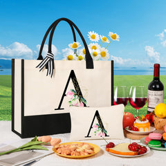 AYGE canvas makeup bag keeps cosmetics organized on the go