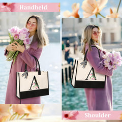 AYGE monogrammed canvas tote bag adding chic organization