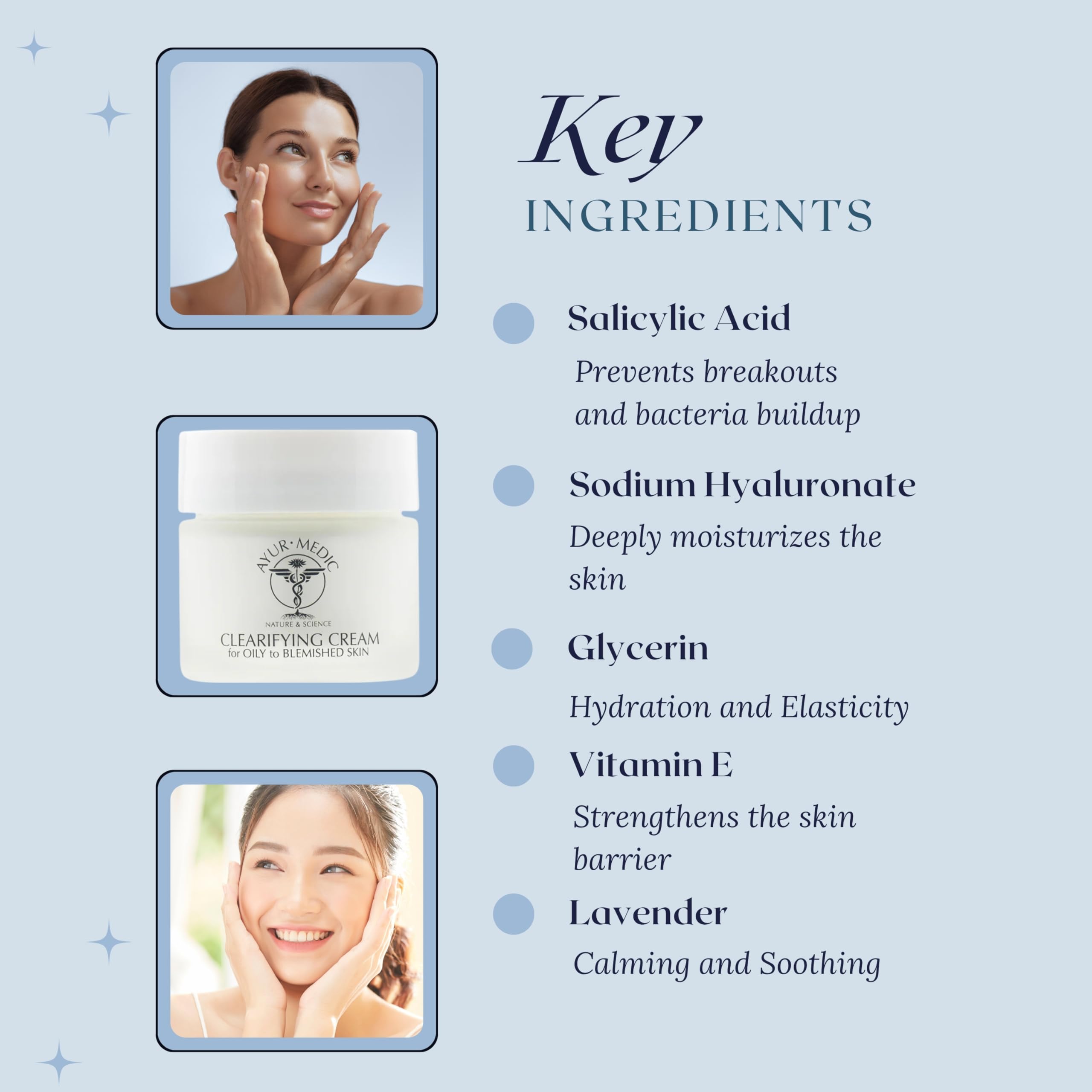 Ayur Medic Clearifying Cream pump demonstrates convenient dosage for controlled application.