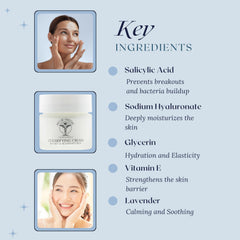 Ayur Medic Clearifying Cream pump demonstrates convenient dosage for controlled application.