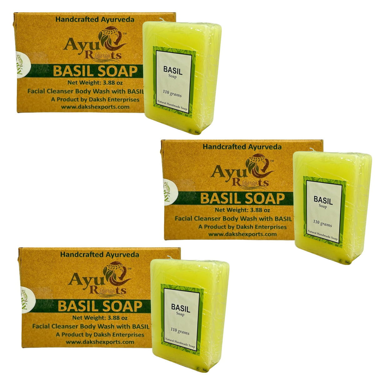 AyuRoots Ayurvedic Basil Soap Bar texture shows rich, creamy lather for daily cleansing.