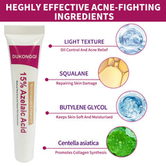Azelaic Acid Serum hand application demonstrates targeted acne care.