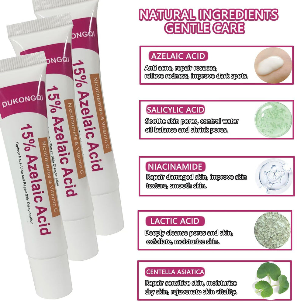 Azelaic acid serum being applied to nose area for pore visibility.