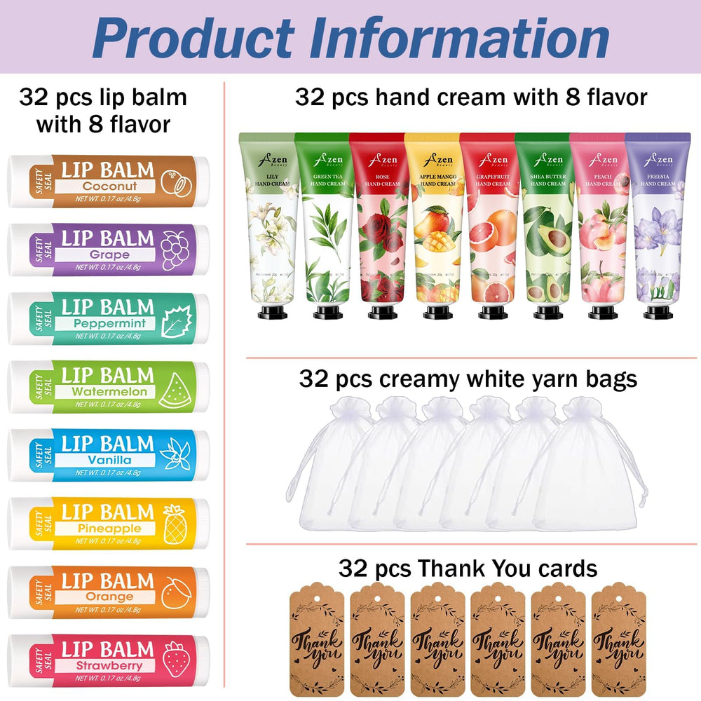 AZEN lip balm set with eight flavors for guest enjoyment