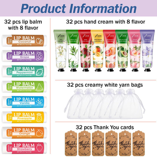AZEN lip balm set with eight flavors for guest enjoyment