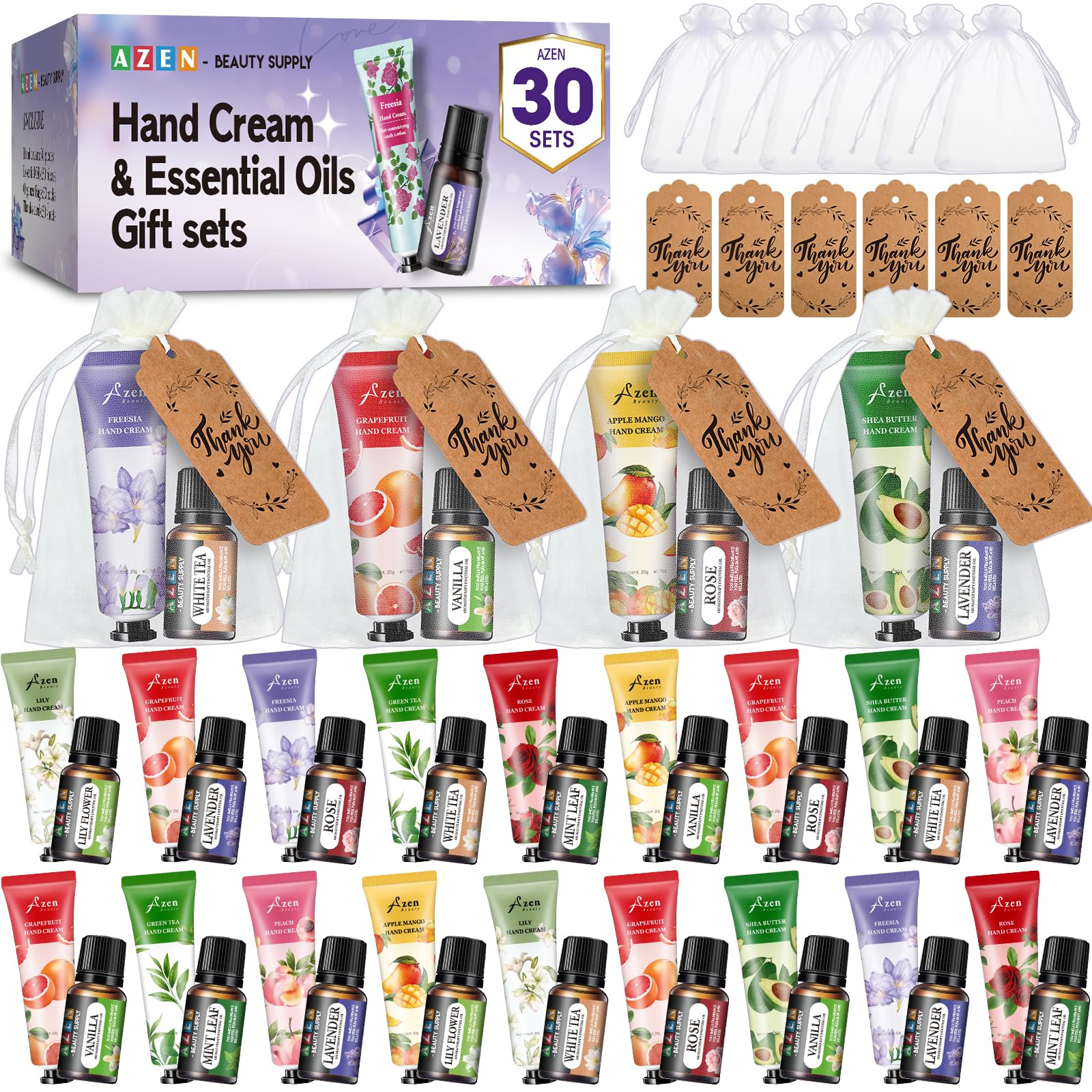AZEN hand cream 30-set presented as guest gifts with moisturizing texture