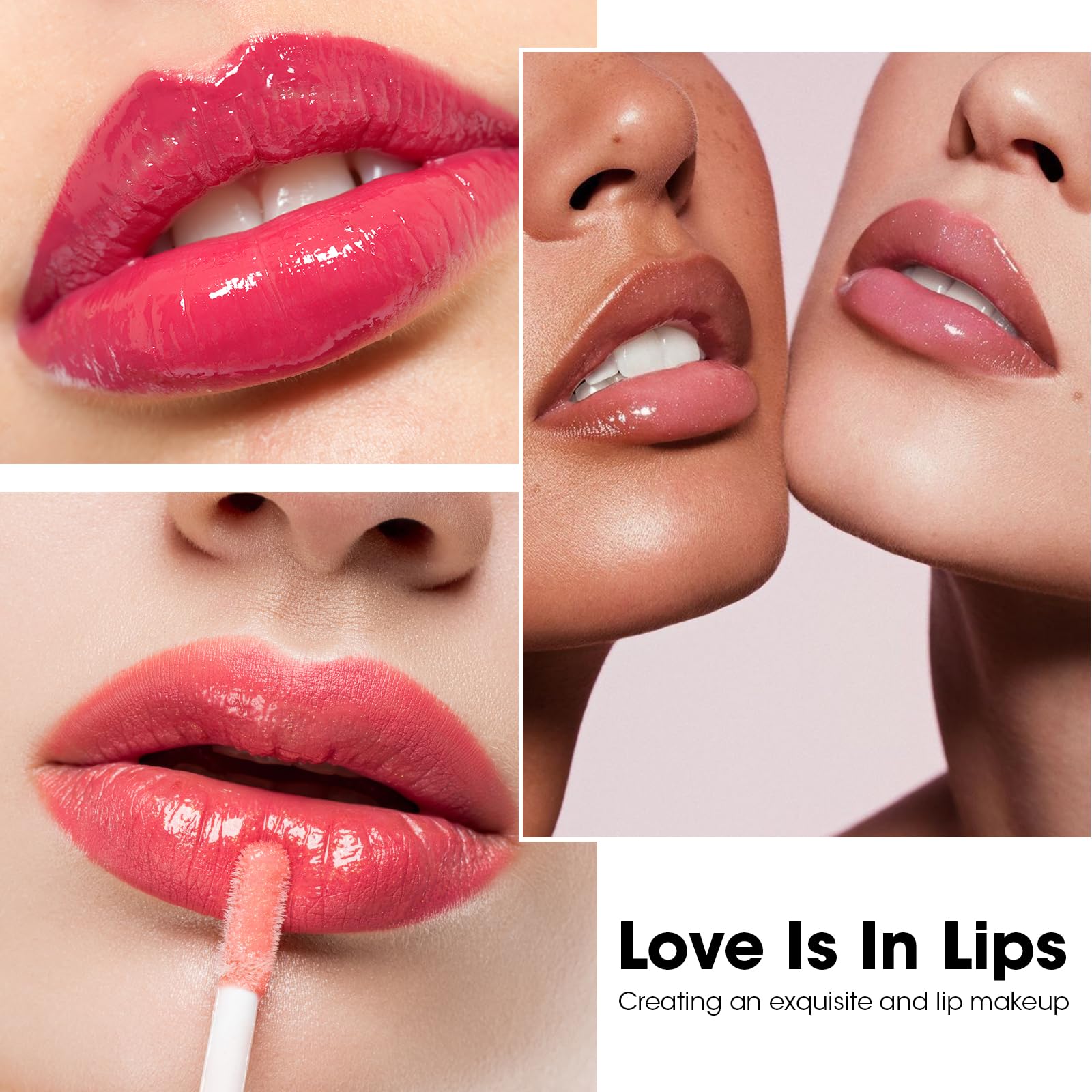 AZEN dry lips hydration demo showing moisturizing gloss benefits.