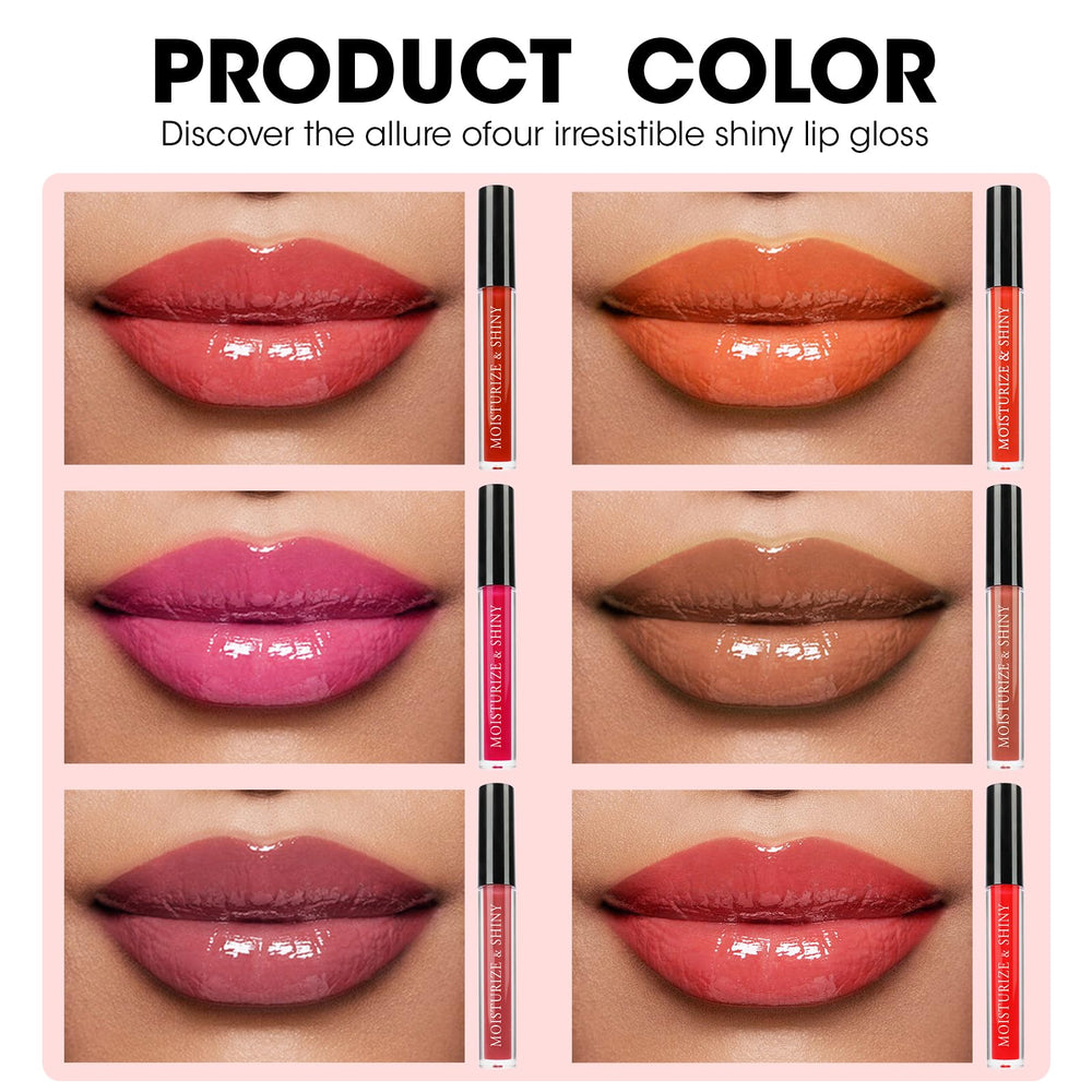 AZEN high-shine lip gloss pack adds lasting luster for bold styles.