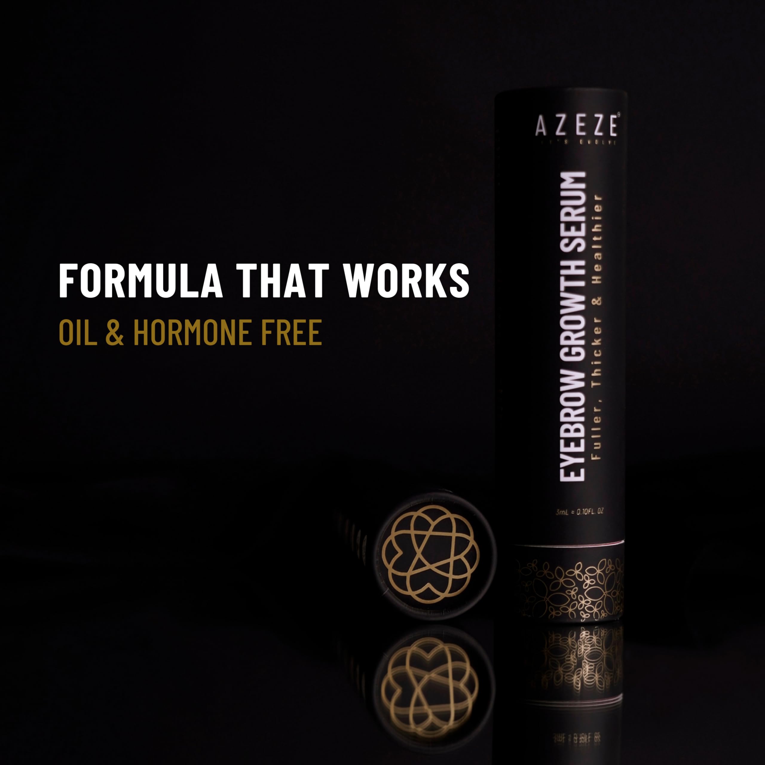 AZEZE eyebrow growth serum packaging box hints premium branding