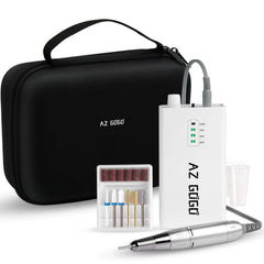 AZ GOGO Efile nail drill white front view highlighting compact precision for home or salon use