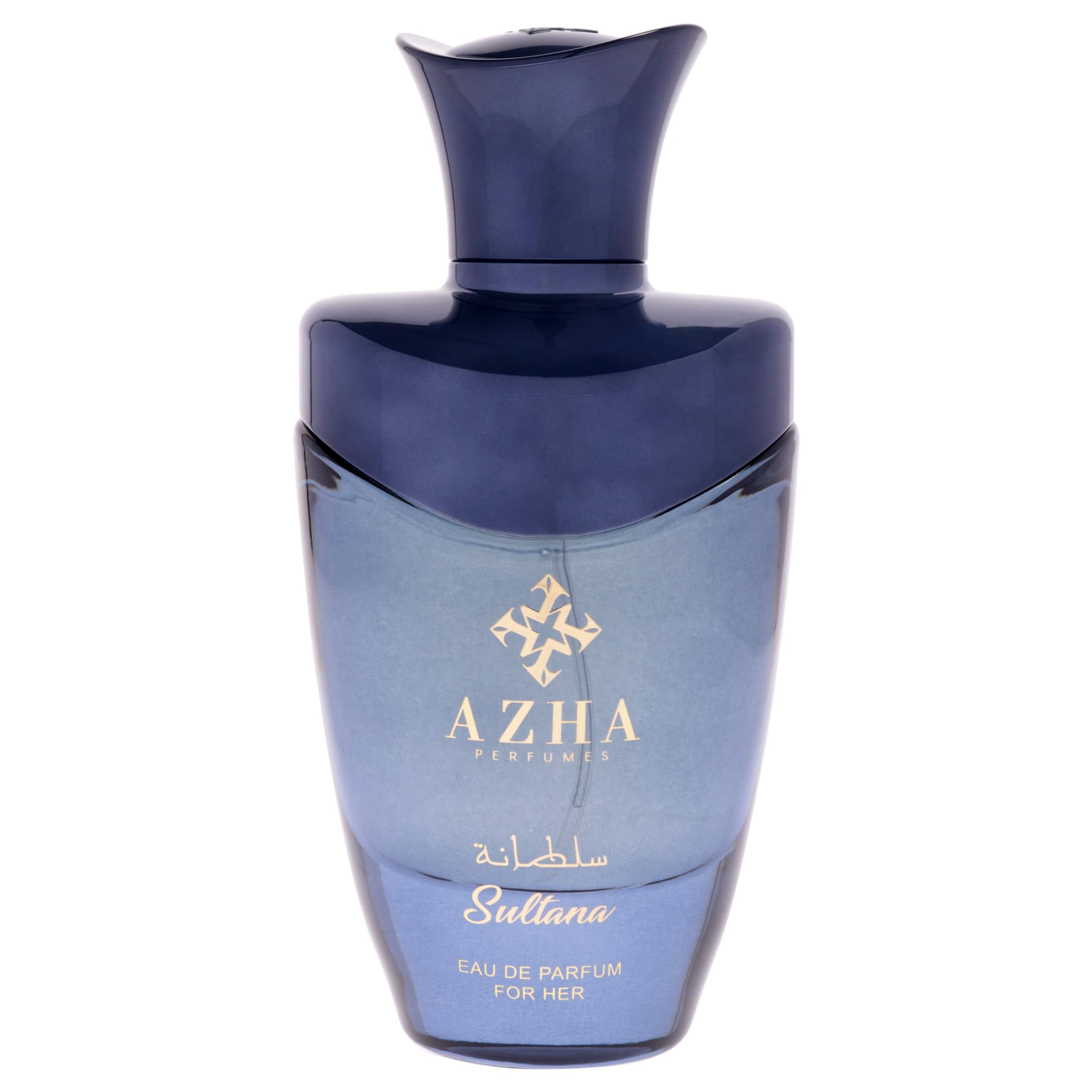 Azha Sultana bottle close-up, rich floral fruity aroma on display.