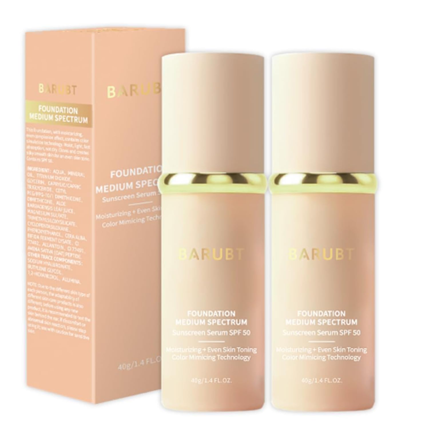 Azmaker 4-in-1 foundation swatch showing color-changing shade adapting to skin.