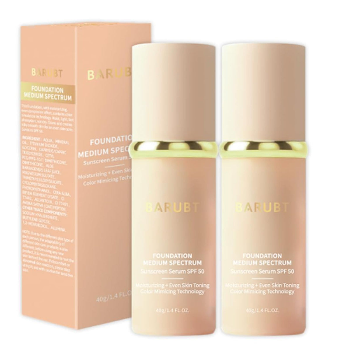 Azmaker 4-in-1 foundation swatch showing color-changing shade adapting to skin.