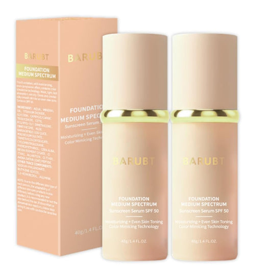 Azmaker 4-in-1 foundation swatch showing color-changing shade adapting to skin.