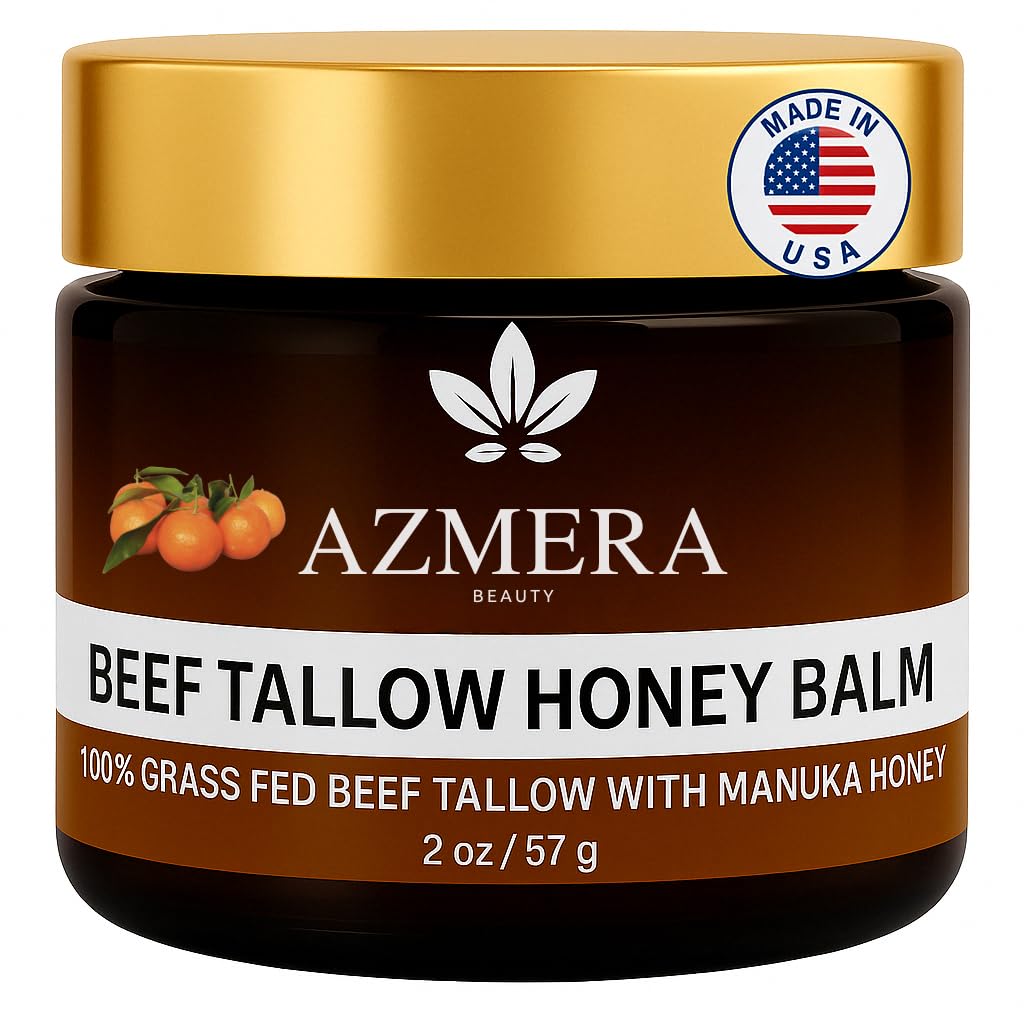 Azmera Beauty beef tallow balm jar orange for deep hydration