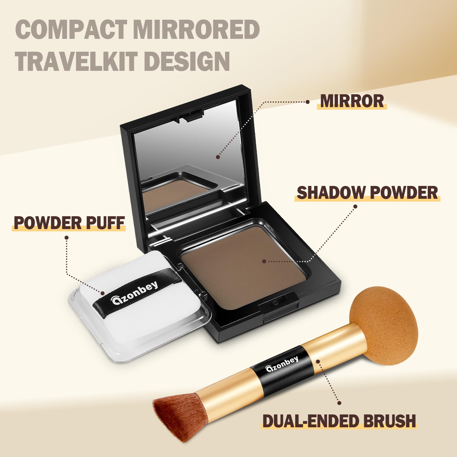 Azonbey hairline powder with makeup brush for easy application.