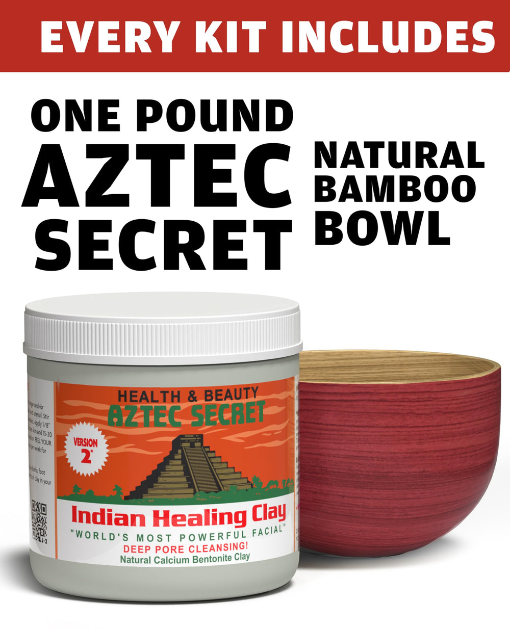 Aztec Secret Essential Indian Clay Kit wood-handled brush for precise application.