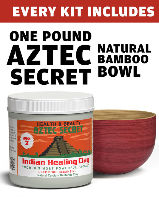 Aztec Secret Essential Indian Clay Kit wood-handled brush for precise application.