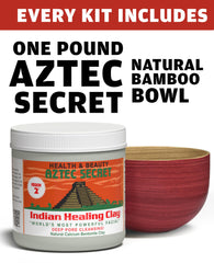 Aztec Secret Essential Indian Clay Kit wood-handled brush for precise application.