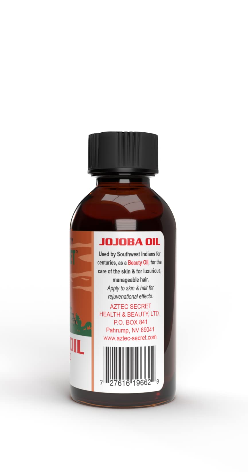 Aztec Secret Jojoba Oil feature nonfiltered label emphasizes natural extraction.