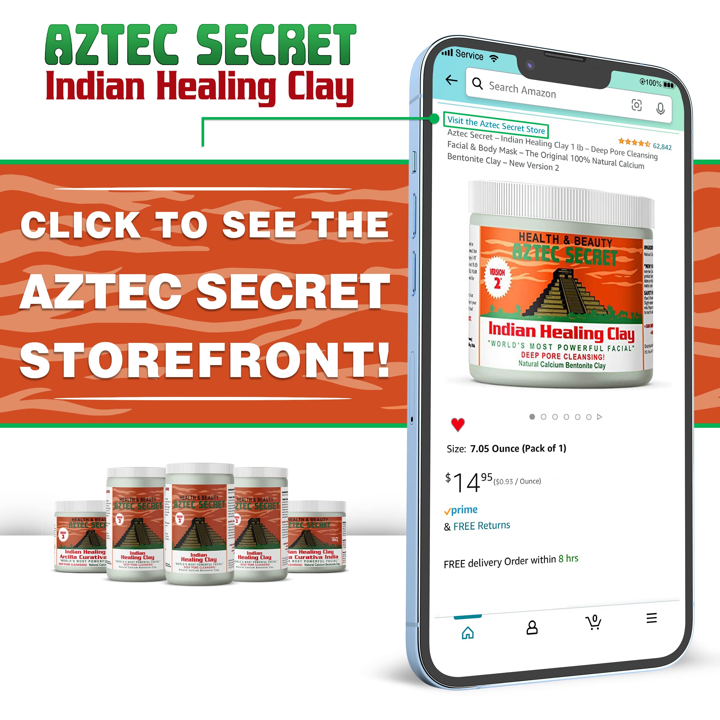 Aztec Secret lid security sticker closeup confirms tamper-resistant packaging.