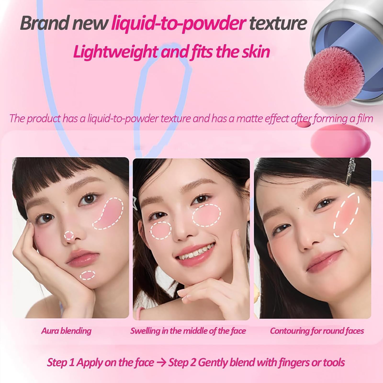 Aztk JC04 teardrop sponge tip for precise, smudge-free application