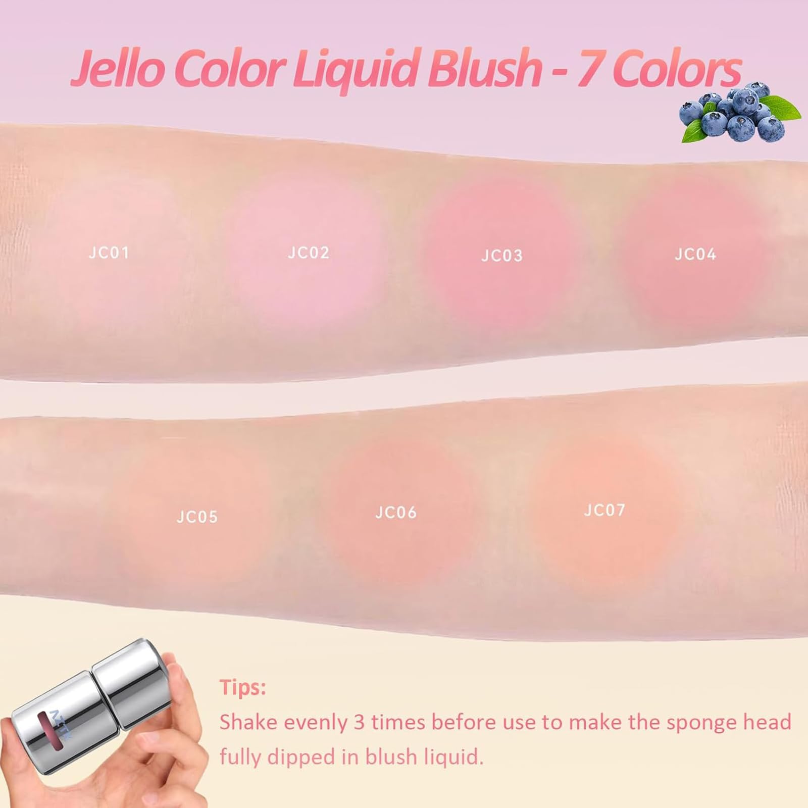 Aztk Liquid Blush JC06 application process demonstrates easy layering