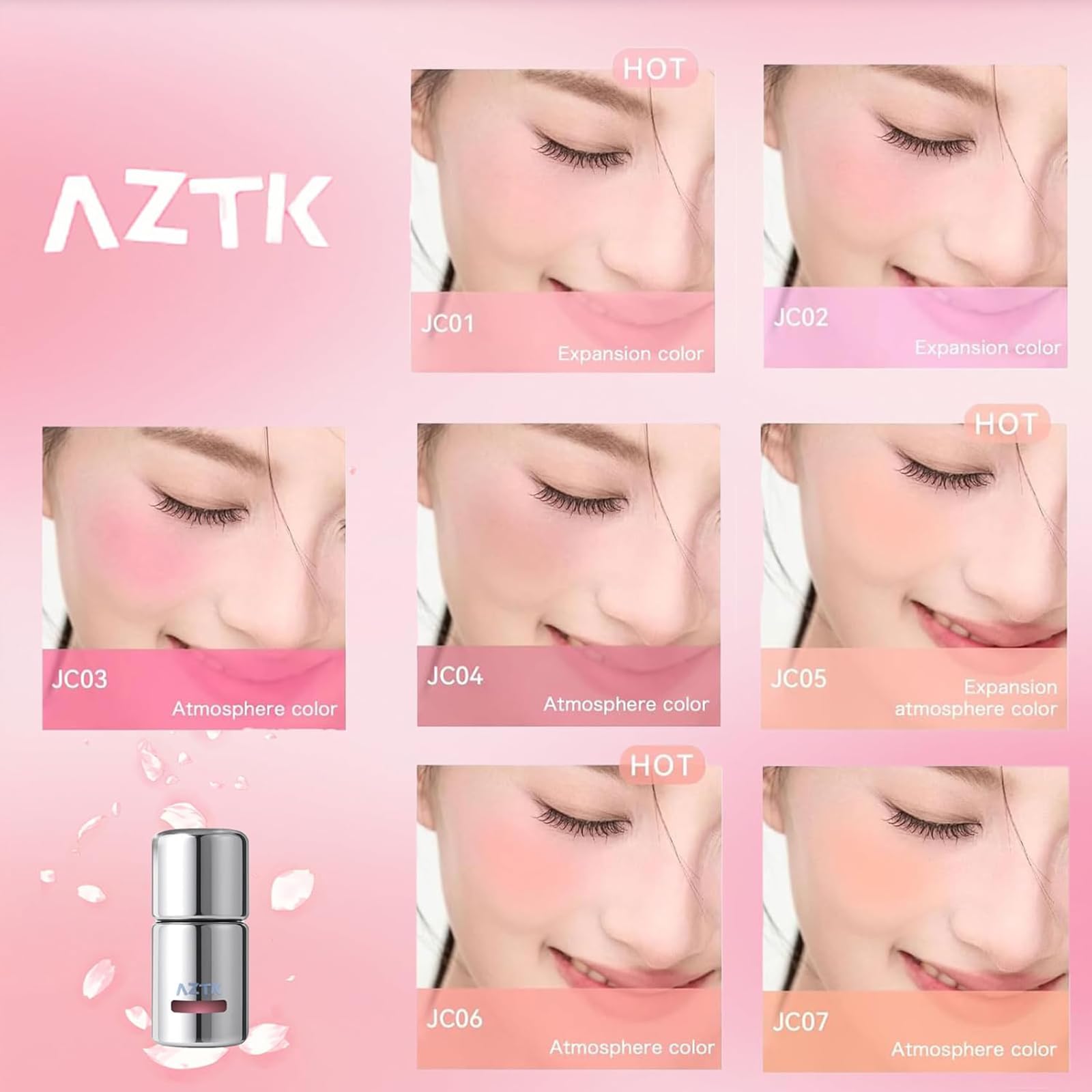 Aztk Liquid Blush JC06 waterproof soft-film shield resists sweat