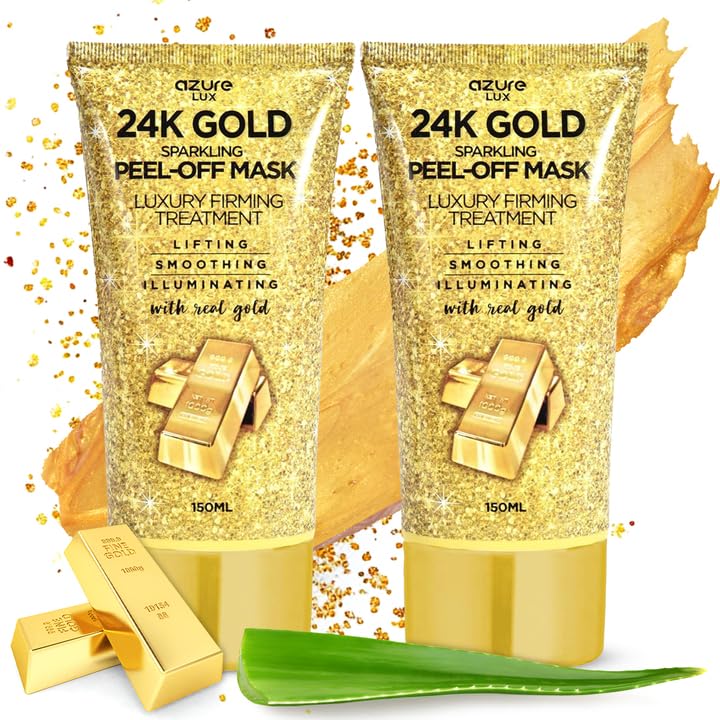 Azure 24K Gold firming mask jar close-up with luxurious glow