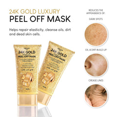 Azure 24K Gold peel-off action close-up suggests lifting