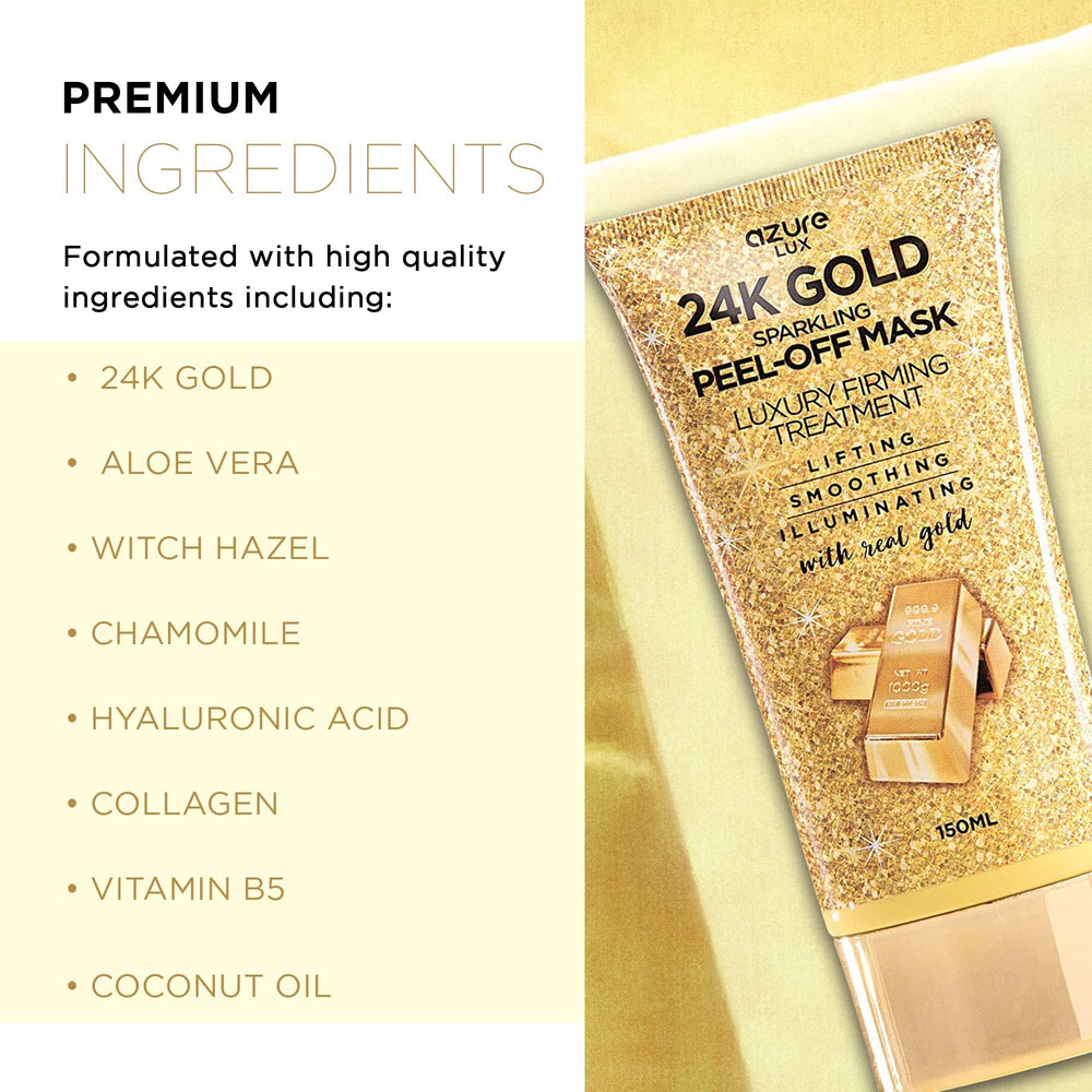 Azure 24K Gold mask application on face showing easy spread