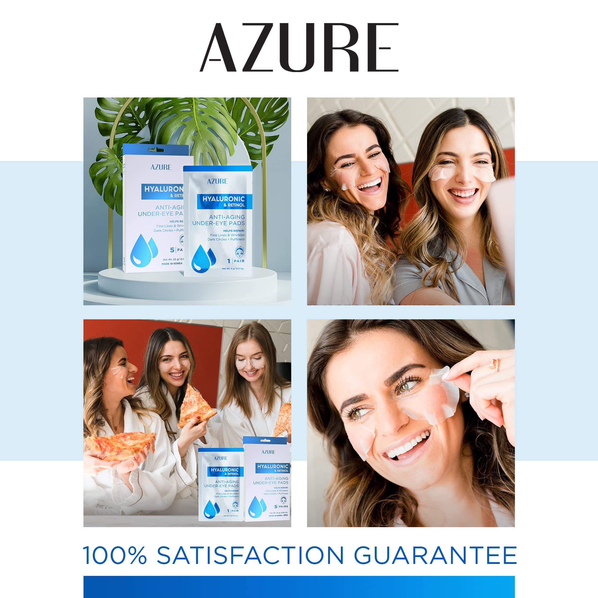 Azure Cosmetics made-in-Korea eye patches for clean beauty and skin support.
