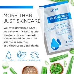 Azure Cosmetics moisturizing eye patches lock in moisture for a refreshed eye contour.