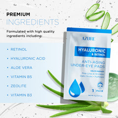 Azure Cosmetics retinol under-eye pads help even skin tone and brighten the eye area.