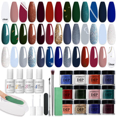 AzureBeauty 31Pcs dip powder kit colors swatches for vibrant long-lasting nails