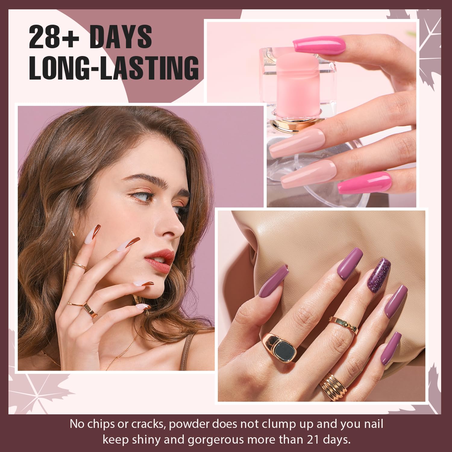 AzureBeauty base, top coat, and activator liquids for dip nails