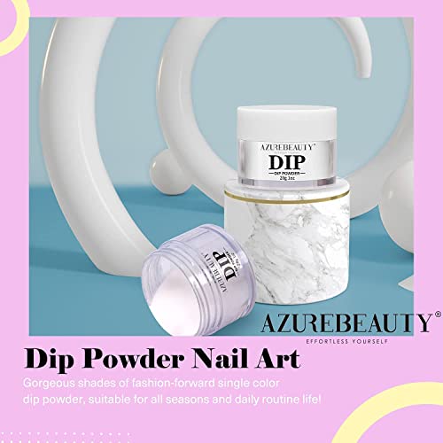 AZUREBEAUTY Bright White dip powder close-up palette shows soft pigment for precise applications.