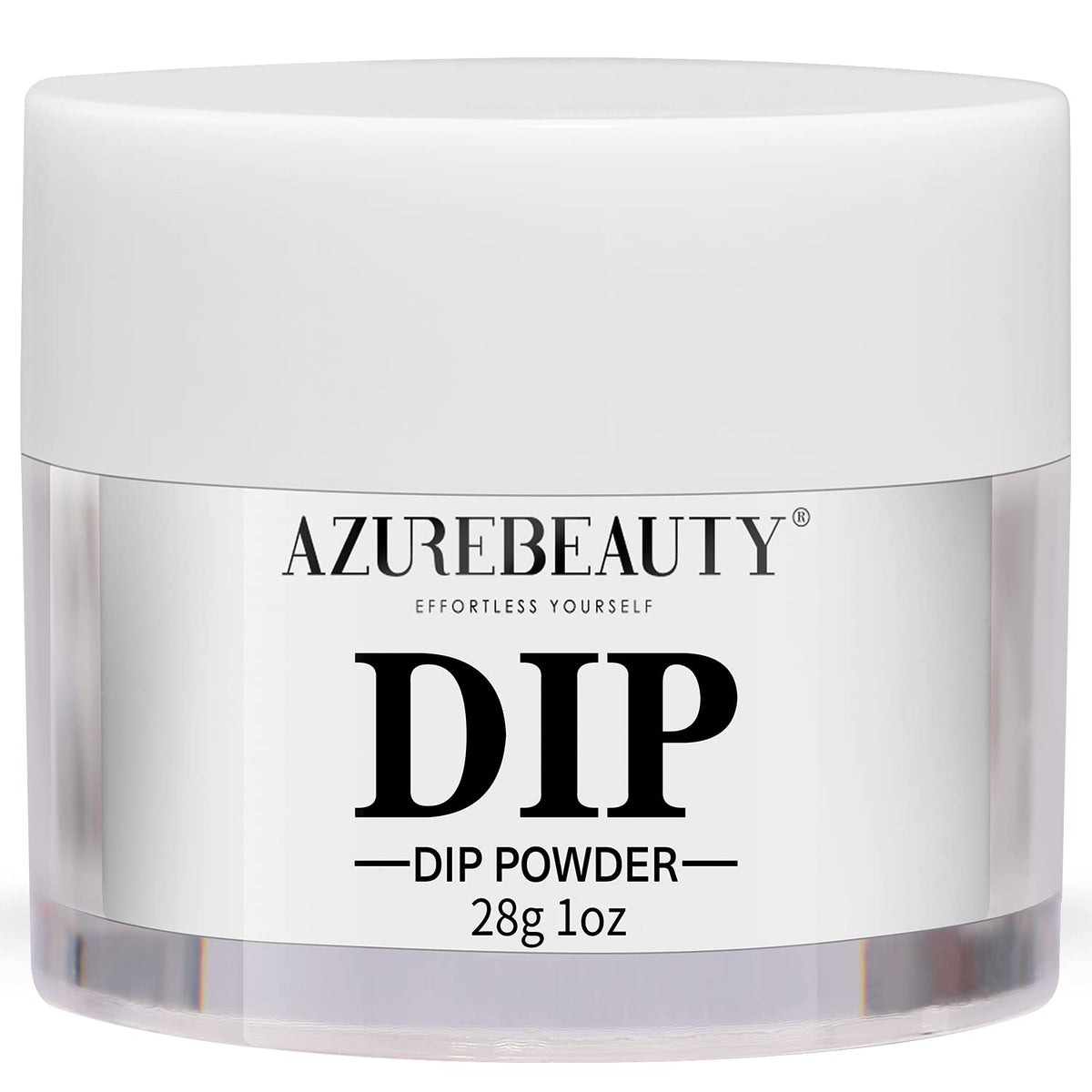 AZUREBEAUTY Bright White dip powder tin closeup showing premium pigment.