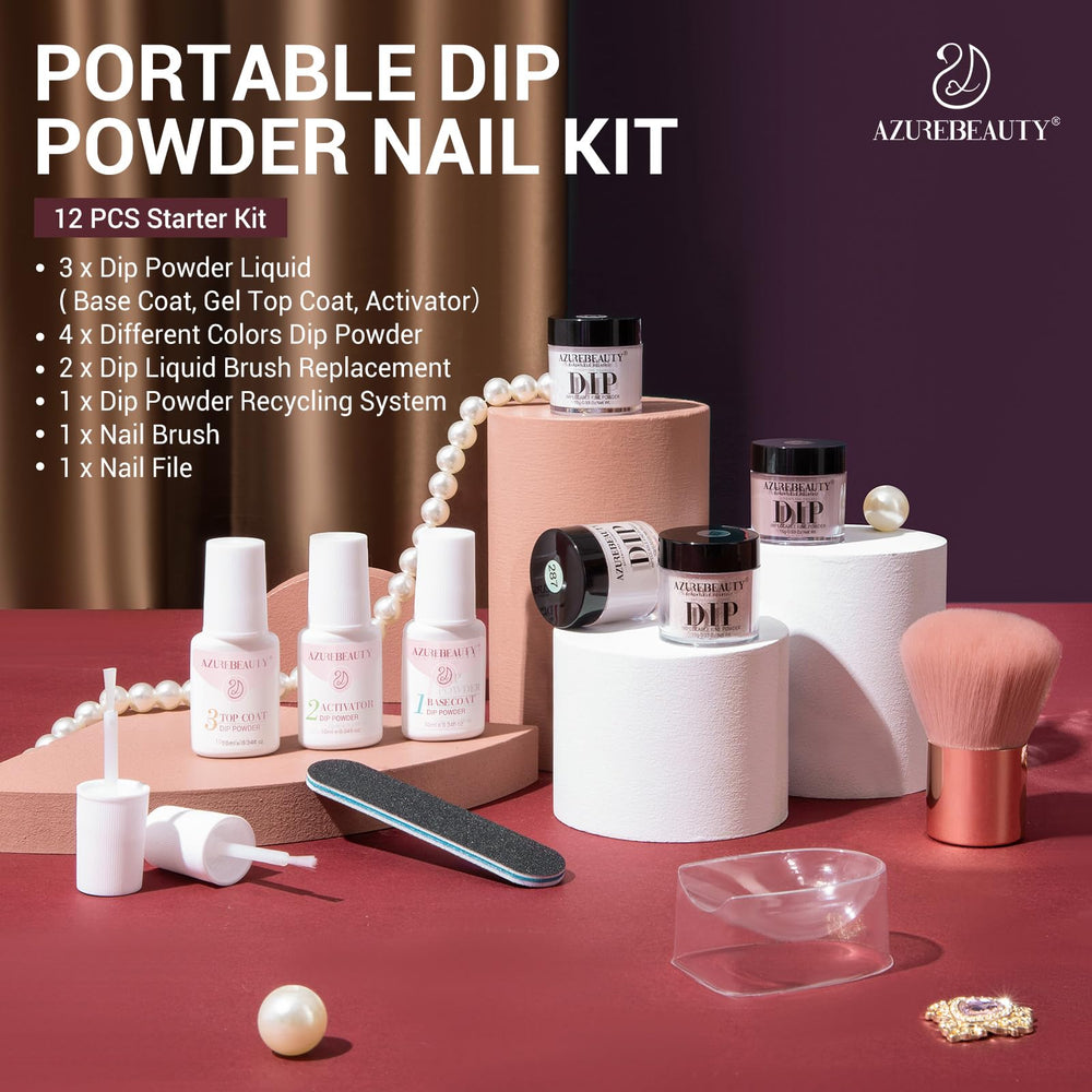 AzureBeauty champagne glitter dip powder with shimmering finish