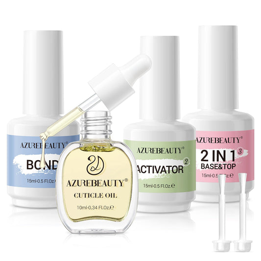AzureBeauty dip base coat bottle signaling a smooth, durable at-home manicure