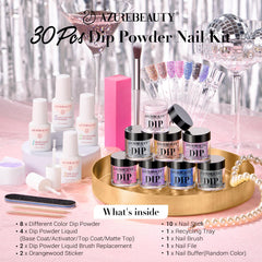 AzureBeauty Nail Brush, File and Buffer Set for smooth prep.