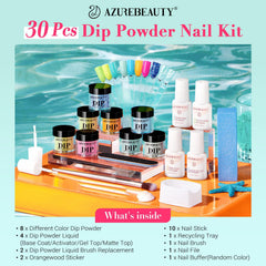 AZUREBEAUTY Dip Nails kit in use on nails delivering durable glossy finish