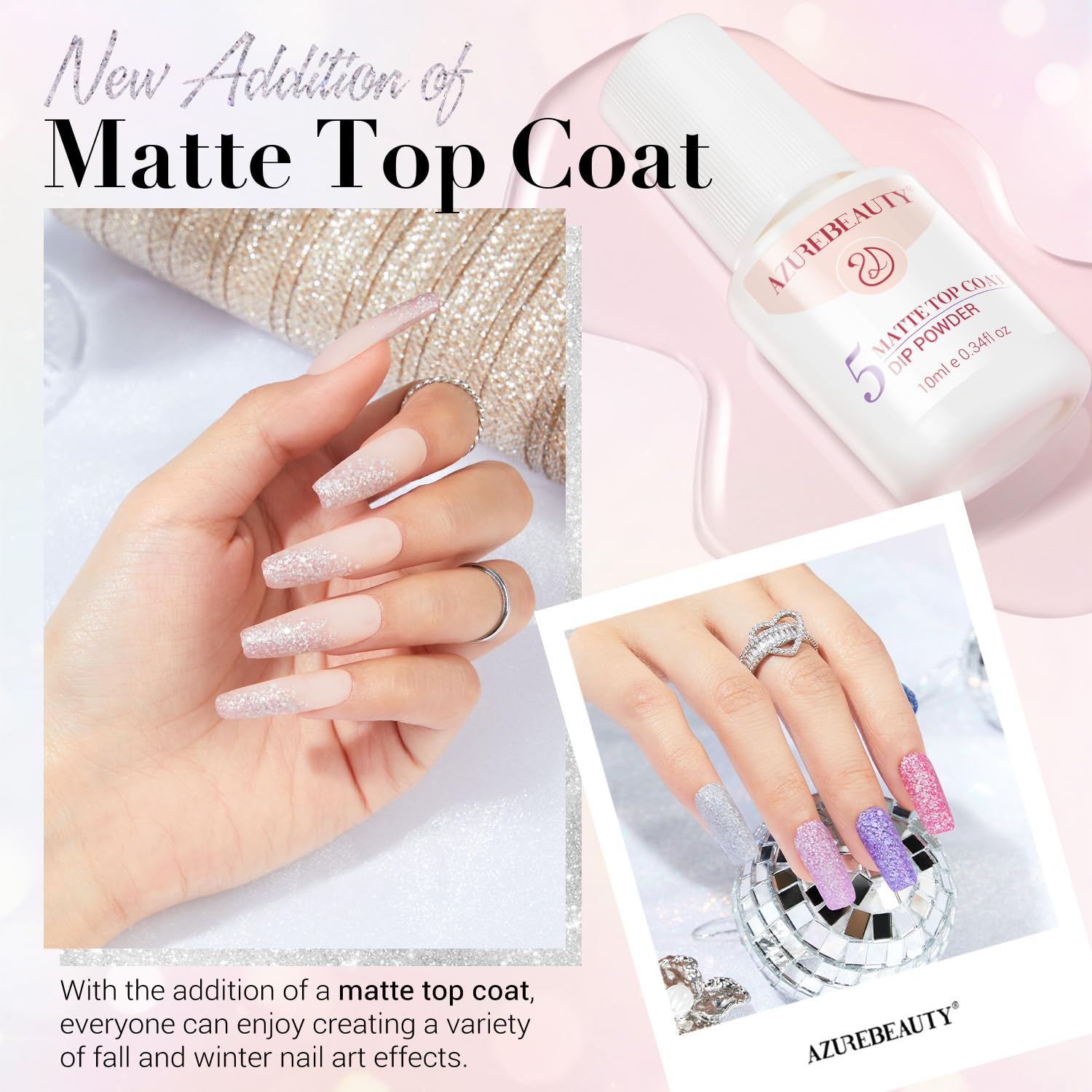 AzureBeauty Top Coat 10ml for a glossy, lasting finish.