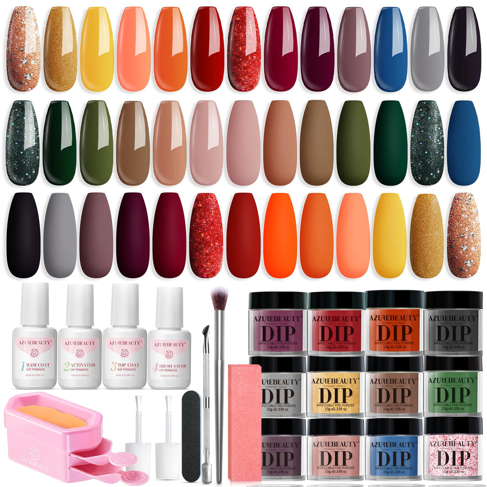 AzureBeauty dip powder 20 colors collection for vibrant manicure options