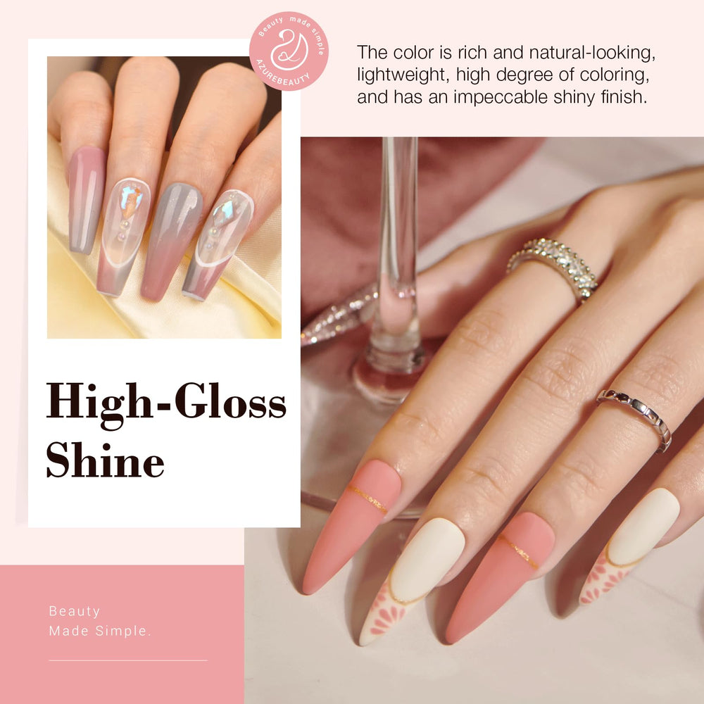 AZUREBEAUTY dip powder bottles with swatches displaying rich color payoff