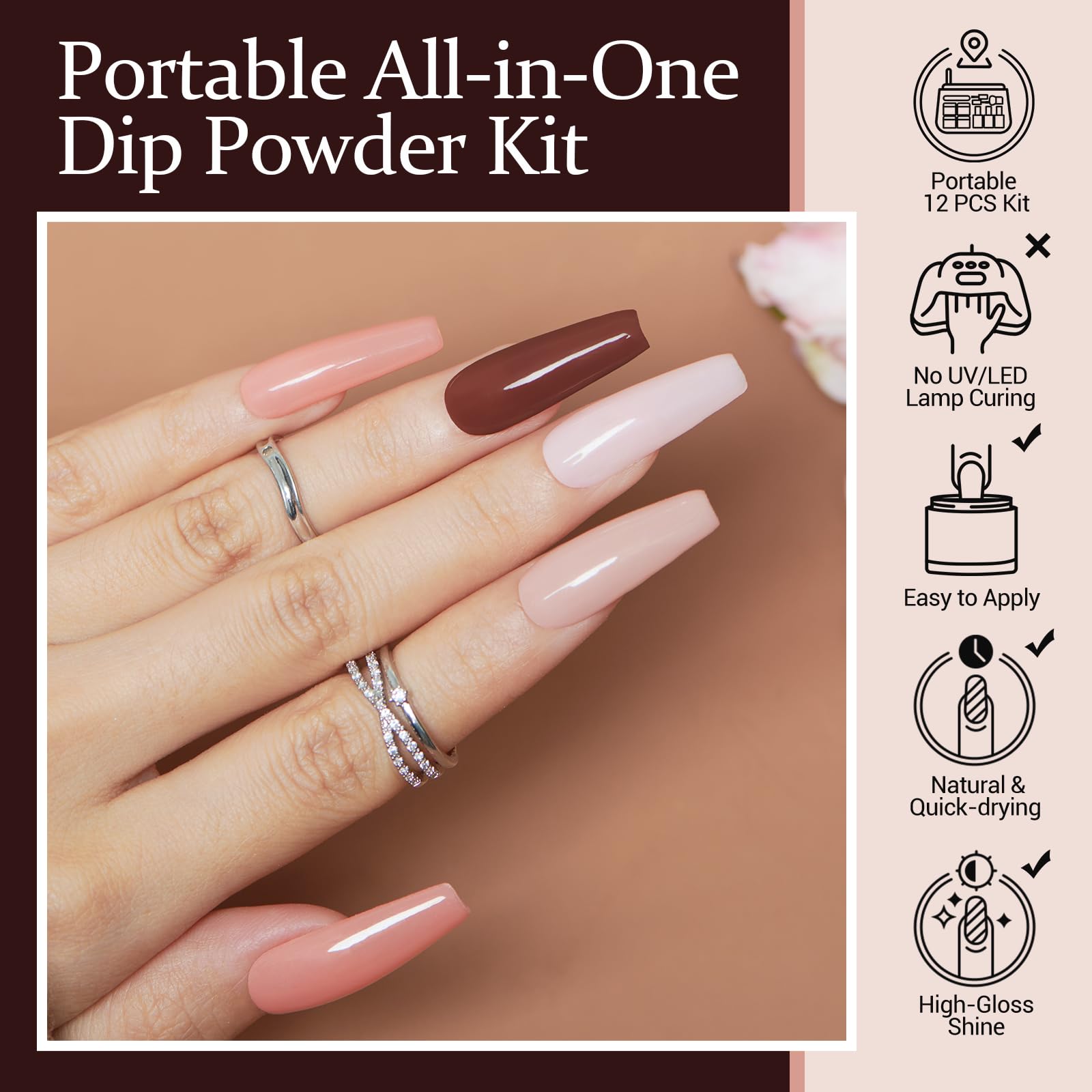 Nail brush and tool set included in the starter kit
