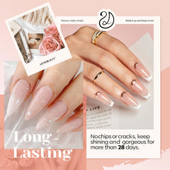AzureBeauty dip powder color swatches show translucent pinks and neutrals