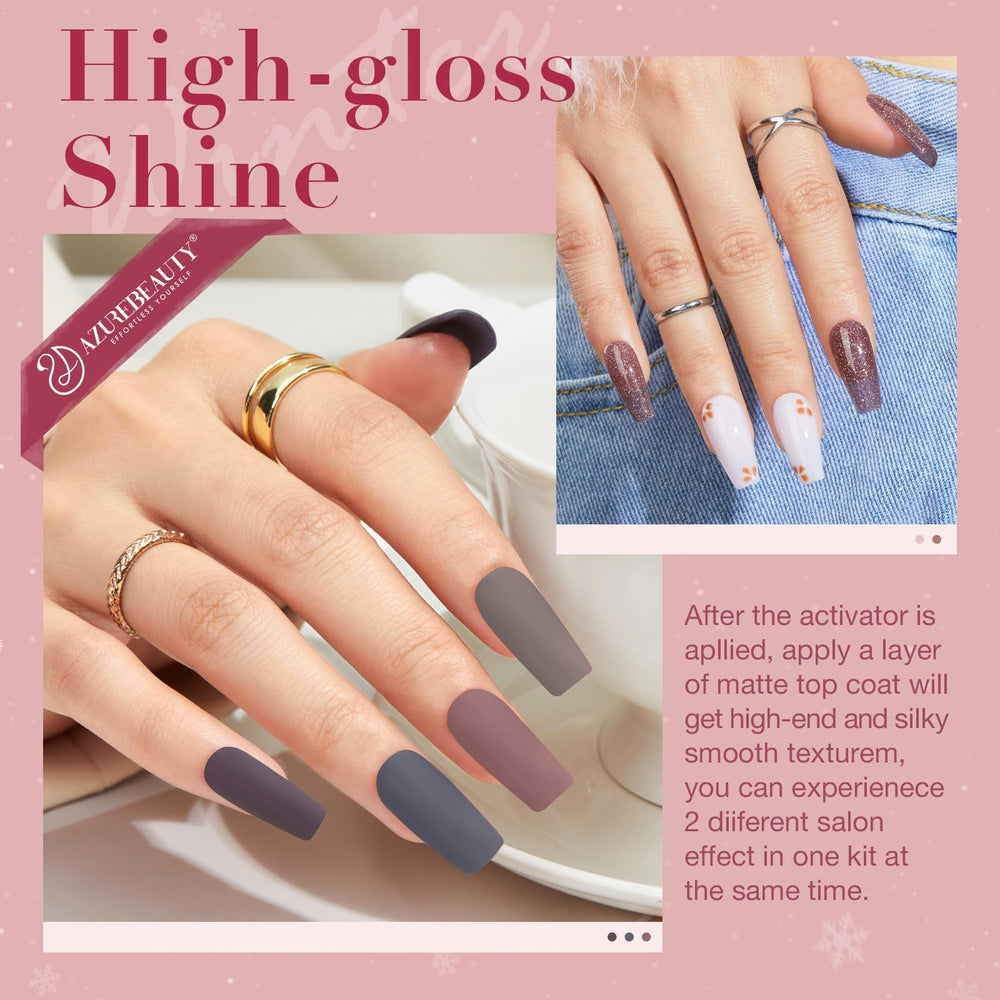 AzureBeauty 20 color powder swatches offering versatile nail color options